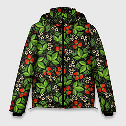 Куртка зимняя мужская Русское Народное Искусство - хохлома, цвет: 3D-черный