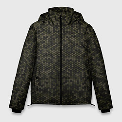 Куртка зимняя мужская 3Д - ТАНКОВАЯ БРОНЯ со следами ГРЯЗИ, цвет: 3D-черный