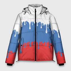 Куртка зимняя мужская Флаг России потёки, цвет: 3D-красный