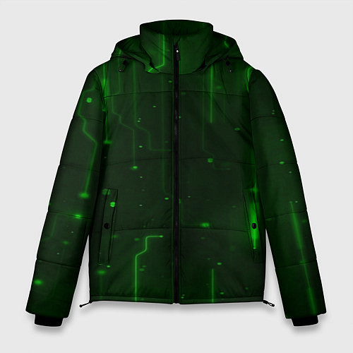 Мужская зимняя куртка В Пространстве Неонового Света / 3D-Черный – фото 1