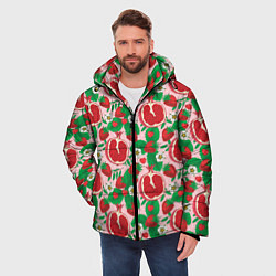 Куртка зимняя мужская Гранат фрукт паттерн, цвет: 3D-красный — фото 2