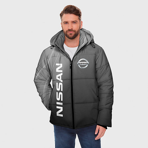 Мужская зимняя куртка Ниссан / 3D-Светло-серый – фото 3