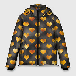 Куртка зимняя мужская Сердечки Gold and Black, цвет: 3D-светло-серый