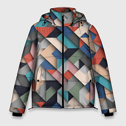 Куртка зимняя мужская Herringbone 3D Вышивка Ёлочка, цвет: 3D-красный