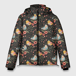 Куртка зимняя мужская Птички на ветках, цвет: 3D-светло-серый