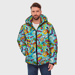 Куртка зимняя мужская Поп арт пузыри, цвет: 3D-светло-серый — фото 2