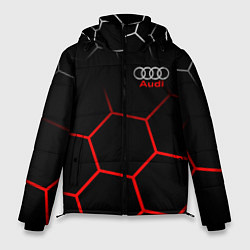 Куртка зимняя мужская АУДИ Autosport Соты, цвет: 3D-красный