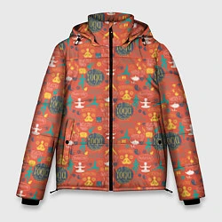 Куртка зимняя мужская Мне Нравится Йога, цвет: 3D-красный