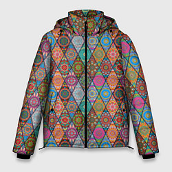 Куртка зимняя мужская Мандалы Текстура, цвет: 3D-черный