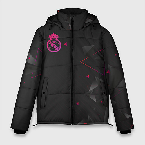 Мужская зимняя куртка Реал Мадрид форма абстрактная / 3D-Черный – фото 1