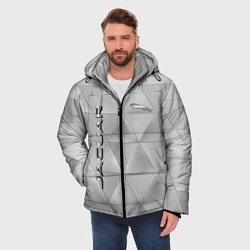 Мужская зимняя куртка JAGUR геометрические фигуры / 3D-Светло-серый – фото 3