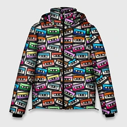 Куртка зимняя мужская Ретро Музыка Аудиокассеты, цвет: 3D-красный