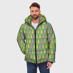 Куртка зимняя мужская Шествие ананасов, цвет: 3D-светло-серый — фото 2