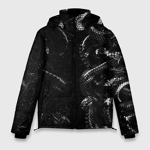 Мужская зимняя куртка Змеиный Паттерн Snake Black / 3D-Черный – фото 1