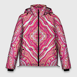 Куртка зимняя мужская Абстракция Узор розового цвета, цвет: 3D-светло-серый