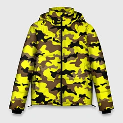 Куртка зимняя мужская Камуфляж Жёлто-Коричневый, цвет: 3D-черный