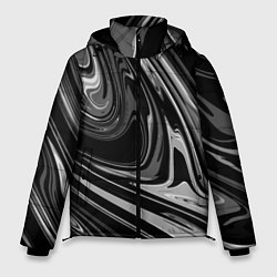 Куртка зимняя мужская Черно-белый мрамор, цвет: 3D-черный
