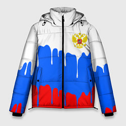 Куртка зимняя мужская Флаг герб russia, цвет: 3D-красный