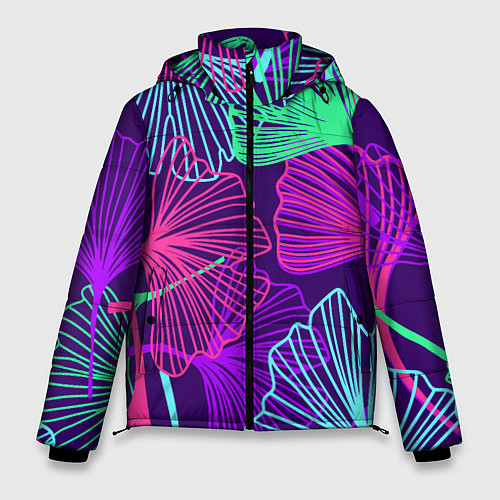 Мужская зимняя куртка Neon color pattern Fashion 2023 / 3D-Светло-серый – фото 1