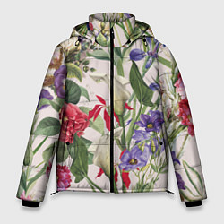 Куртка зимняя мужская Цветы Распускающиеся, цвет: 3D-черный