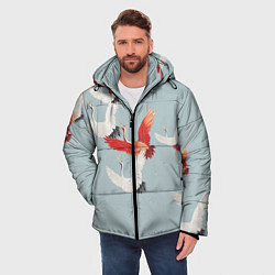 Куртка зимняя мужская Стая журавлей, цвет: 3D-светло-серый — фото 2
