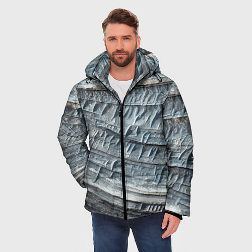 Мужская зимняя куртка Текстура скалы Mountain Stone / 3D-Светло-серый – фото 3