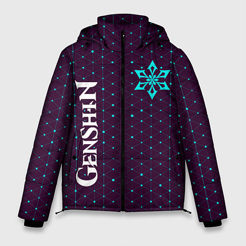 Мужская зимняя куртка GENSHIN IMPACT - КРИО - Графика / 3D-Черный – фото 1