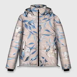 Куртка зимняя мужская Цветы Нежные, цвет: 3D-черный