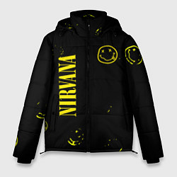 Куртка зимняя мужская Nirvana паттерн смайлы, цвет: 3D-светло-серый
