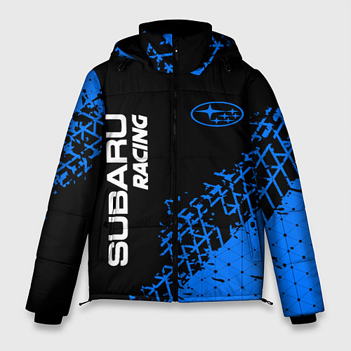 Мужская зимняя куртка СУБАРУ Racing Следы / 3D-Черный – фото 1