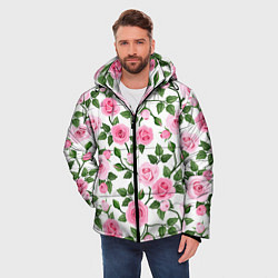 Куртка зимняя мужская Распустившиеся розы, цвет: 3D-красный — фото 2