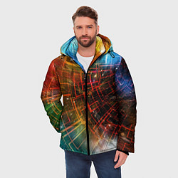 Куртка зимняя мужская Portal - Neon Space - туннель из энергетических па, цвет: 3D-светло-серый — фото 2