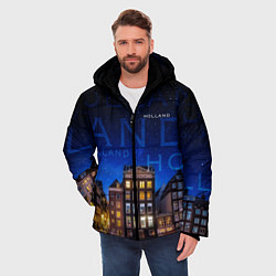 Куртка зимняя мужская Голландия в ночи, цвет: 3D-черный — фото 2