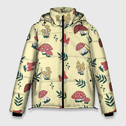 Куртка зимняя мужская Mushroom, грибы- грибочки, цвет: 3D-светло-серый