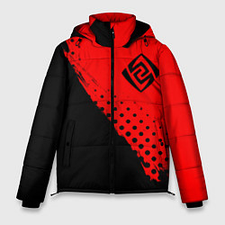 Куртка зимняя мужская ГЕНШИН ИМПАКТ - ГЕО - Краски, цвет: 3D-черный