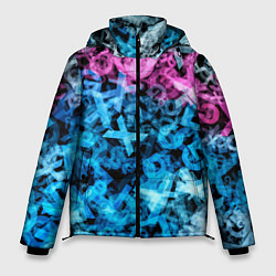 Куртка зимняя мужская Хаос из букв, цвет: 3D-черный