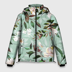 Куртка зимняя мужская Цветы Мятный Сад, цвет: 3D-светло-серый