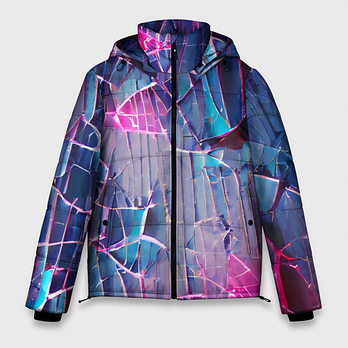 Мужская зимняя куртка Осколки стекла / 3D-Черный – фото 1