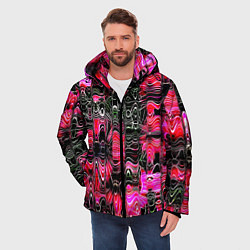 Куртка зимняя мужская РАЗНОЦВЕТНАЯ ВОЛНА, цвет: 3D-черный — фото 2