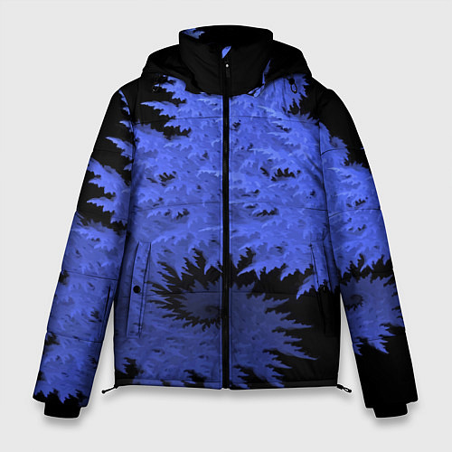Мужская зимняя куртка Абстрактный морозный узор Abstract frost pattern / 3D-Черный – фото 1