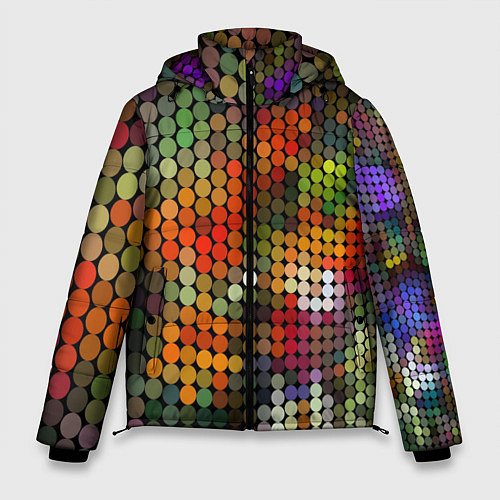 Мужская зимняя куртка Диско шар / 3D-Черный – фото 1