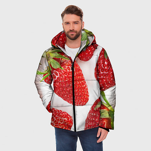 Мужская зимняя куртка Strawberries / 3D-Светло-серый – фото 3