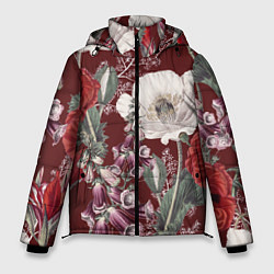 Куртка зимняя мужская Цветы Красного Мака, цвет: 3D-светло-серый