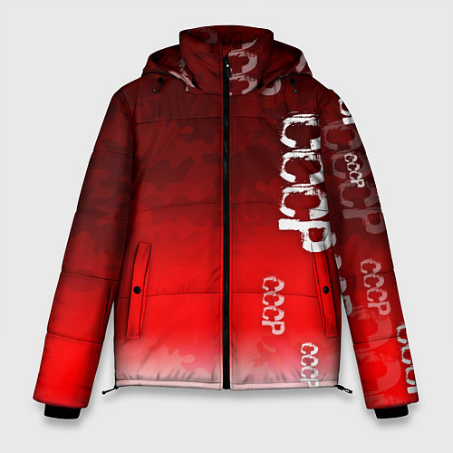 Мужская зимняя куртка Принт с надписью СССР / 3D-Красный – фото 1