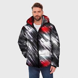 Куртка зимняя мужская NEON abstract pattern неоновая абстракция, цвет: 3D-черный — фото 2