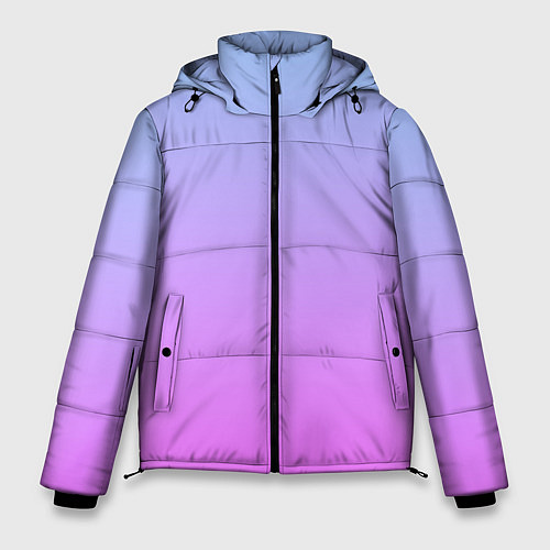 Мужская зимняя куртка Голубо-розовый градиент / 3D-Черный – фото 1