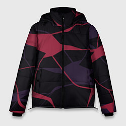 Куртка зимняя мужская Розово-сиреневые линии, цвет: 3D-светло-серый