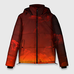 Куртка зимняя мужская Облака перед восходом солнца, цвет: 3D-красный