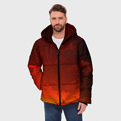 Куртка зимняя мужская Облака перед восходом солнца, цвет: 3D-красный — фото 2