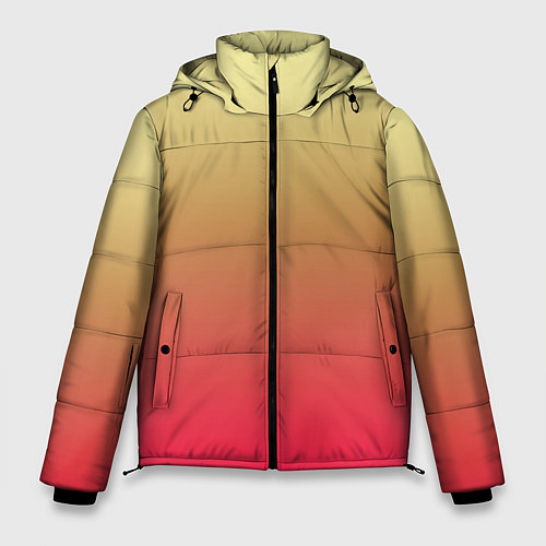 Мужская зимняя куртка Красно-желтый градиент / 3D-Черный – фото 1